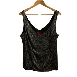 JS Collections Black Metallic Sleeveless Top - Size 2X